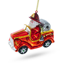 Load image into Gallery viewer, Santa Firefighter Glass Christmas Ornament