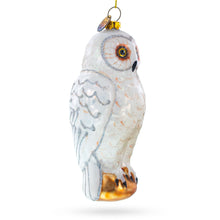 Load image into Gallery viewer, White Owl Glass Christmas Ornament