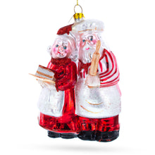 Load image into Gallery viewer, Mr. and Mrs. Santa Baking Cake Glass Christmas Ornament
