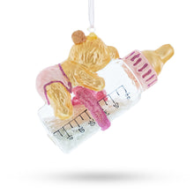 Load image into Gallery viewer, Bear Baby's First Glass Christmas Ornament