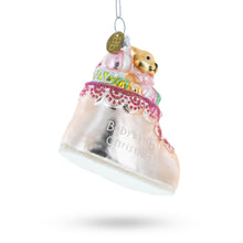 Load image into Gallery viewer, Teddy Bear Baby's First Glass Christmas Ornament