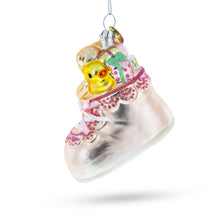 Load image into Gallery viewer, Teddy Bear Baby's First Glass Christmas Ornament