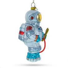 Load image into Gallery viewer, Astronaut in Open Space Glass Christmas Ornament