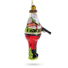 Load image into Gallery viewer, Hunter Santa Glass Christmas Ornament