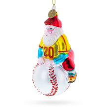 Load image into Gallery viewer, Baseball Santa with Jersey #20 Glass Christmas Ornament