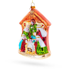 Load image into Gallery viewer, Large Nativity Scene Glass Christmas Ornament