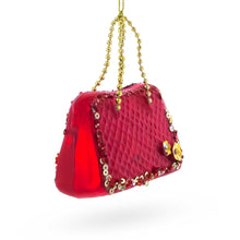 Load image into Gallery viewer, Red Purse Glass Christmas Ornament