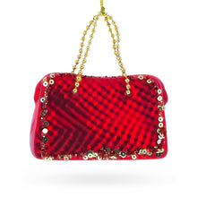 Load image into Gallery viewer, Red Purse Glass Christmas Ornament