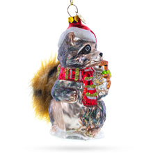 Load image into Gallery viewer, Raccoon Holding Squirrel Glass Christmas Ornament