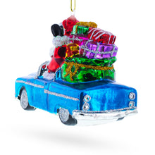 Load image into Gallery viewer, Santa Driving Convertible Car Glass Christmas Ornament