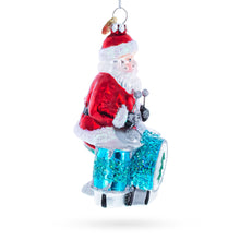 Load image into Gallery viewer, Santa Playing Drums Glass Christmas Ornament