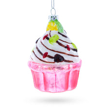 Load image into Gallery viewer, Cupcake/Muffin Glass Christmas Ornament