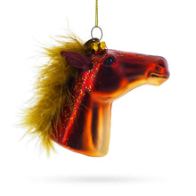 Load image into Gallery viewer, Horse Head Glass Christmas Ornament
