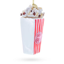 Load image into Gallery viewer, Popcorn Bucket Glass Christmas Ornament