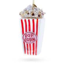 Load image into Gallery viewer, Popcorn Bucket Glass Christmas Ornament