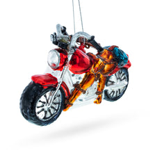 Load image into Gallery viewer, Rugged Hunter's Motorcycle Glass Christmas Ornament