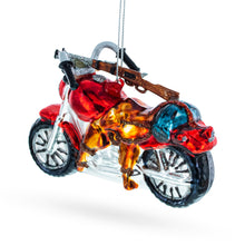 Load image into Gallery viewer, Rugged Hunter's Motorcycle Glass Christmas Ornament