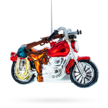 Load image into Gallery viewer, Rugged Hunter's Motorcycle Glass Christmas Ornament