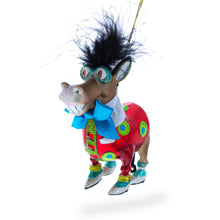 Load image into Gallery viewer, Debonair Donkey Glass Christmas Ornament