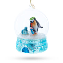 Load image into Gallery viewer, Penguins in the Igloo Dome Glass Christmas Ornament
