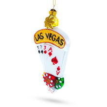 Load image into Gallery viewer, Las Vegas Casino with Playing Cards &amp; Chips Glass Christmas Ornament