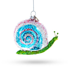 Load image into Gallery viewer, Snail with Colorful Beads Glass Christmas Ornament