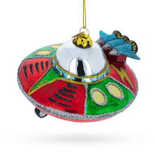 Load image into Gallery viewer, Mysterious UFO / Alien Saucer Glass Christmas Ornament