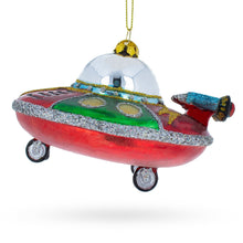 Load image into Gallery viewer, Mysterious UFO / Alien Saucer Glass Christmas Ornament