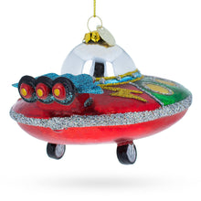 Load image into Gallery viewer, Mysterious UFO / Alien Saucer Glass Christmas Ornament