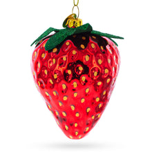 Load image into Gallery viewer, Juicy Strawberry Glass Christmas Ornament