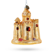 Load image into Gallery viewer, Beachy Sand Castle Glass Christmas Ornament