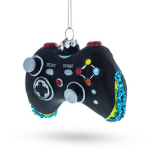 Load image into Gallery viewer, Black Video Game Controller Glass Christmas Ornament