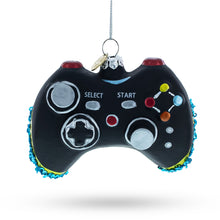 Load image into Gallery viewer, Black Video Game Controller Glass Christmas Ornament