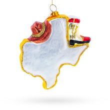 Load image into Gallery viewer, State of Texas Symbols, USA Glass Christmas Ornament