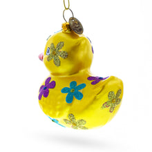 Load image into Gallery viewer, Yellow Duck Glass Christmas Ornament
