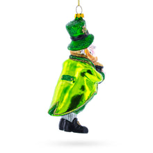 Load image into Gallery viewer, Leprechaun with Pot of Gold Glass Christmas Ornament