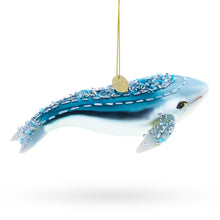 Load image into Gallery viewer, Blue Whale Glass Christmas Ornament