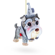 Load image into Gallery viewer, Schnauzer Glass Christmas Ornament