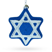 Load image into Gallery viewer, Jewish Star of David Glass Christmas Ornament