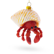 Load image into Gallery viewer, Tropical Orange Hermit Crab Glass Christmas Ornament