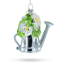 Load image into Gallery viewer, Floral Watering Can Glass Christmas Ornament