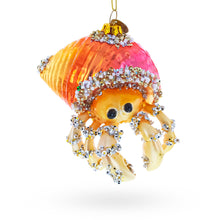 Load image into Gallery viewer, Orange Crab Glass Christmas Ornament