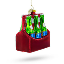 Load image into Gallery viewer, Beer Six Pack Glass Christmas Ornament
