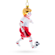 Load image into Gallery viewer, Girl Playing Soccer Glass Christmas Ornament