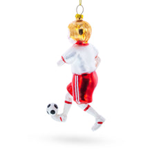 Load image into Gallery viewer, Girl Playing Soccer Glass Christmas Ornament