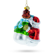 Load image into Gallery viewer, Snowman Family with Baby Glass Christmas Ornament