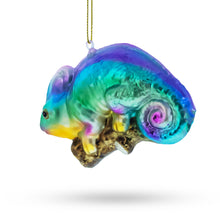 Load image into Gallery viewer, Rainbow Chameleon Glass Christmas Ornament