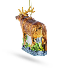 Load image into Gallery viewer, Reindeer on Grass Glass Christmas Ornament