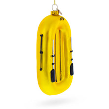 Load image into Gallery viewer, Sunny Yellow Rubber Boat Glass Christmas Ornament