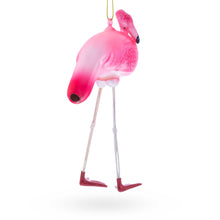 Load image into Gallery viewer, Pink Flamingo Glass Christmas Ornament